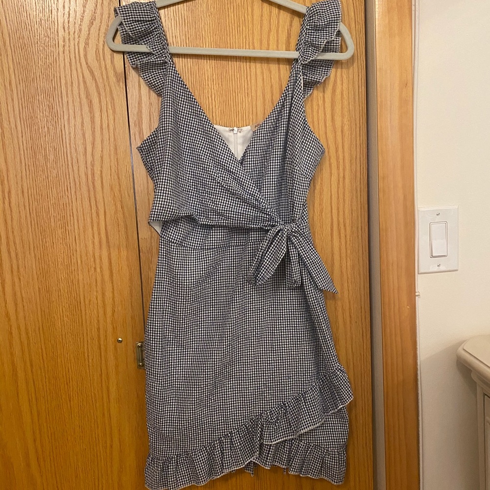 Gingham wrap dress